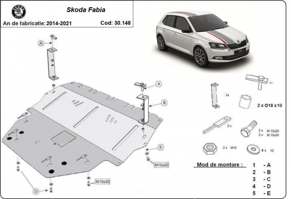 Cubre carter metalico Skoda Fabia 3 - Diesel