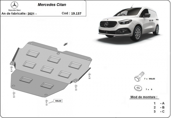 Cubre carter metalico Mercedes Citan W420