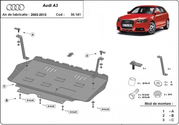 Cubre carter metalico Audi A3