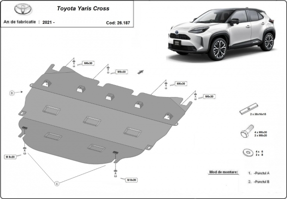 Cubre carter metalico Toyota Yaris Cross XP210