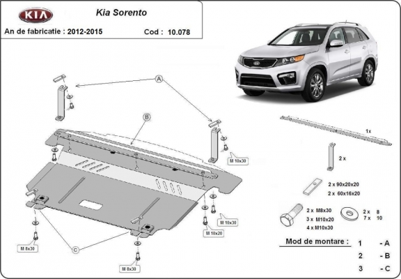 Cubre carter metalico Kia Sorento XM