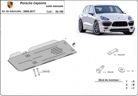 Protector de la caja de cambios Porsche Cayenne - Manual