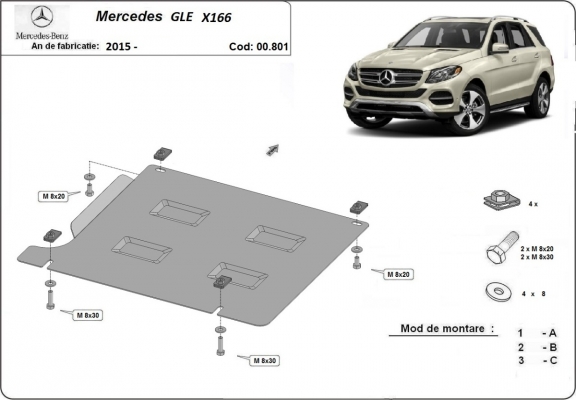 Protector de la caja de cambios Mercedes GLE X166