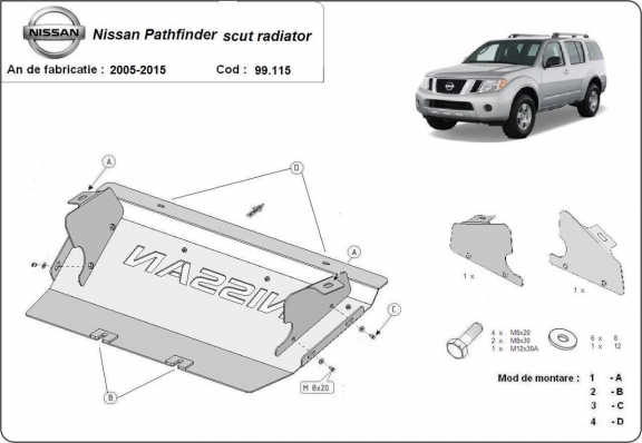 Protector del radiador Nissan Pathfinder