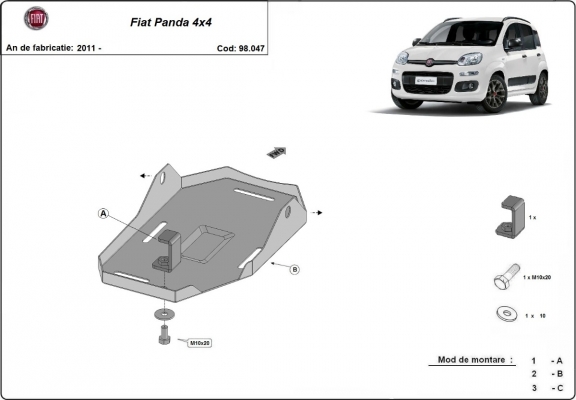 Protector del diferencial Fiat Panda 4x4