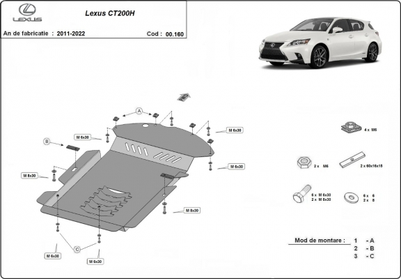 Protector del catalizador/cat lock Lexus CT200H