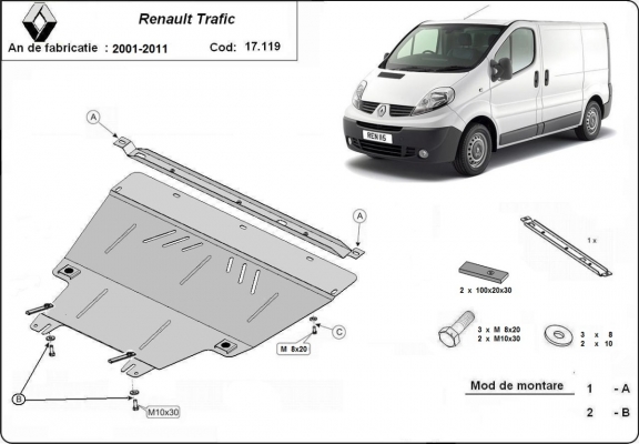 Cubre carter metalico Renault Trafic 2