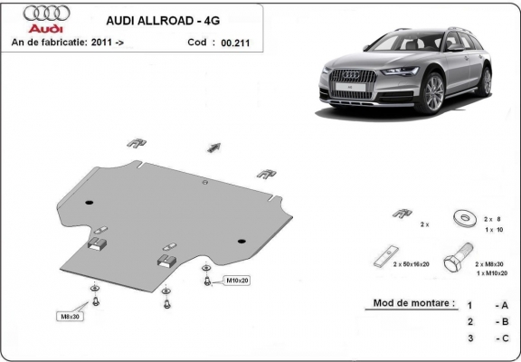 Protector de la caja de cambios Audi A6 All Road