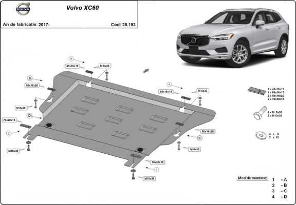 Cubre carter metalico Volvo XC60