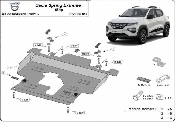 Cubre carter metalico Dacia Spring Extreme