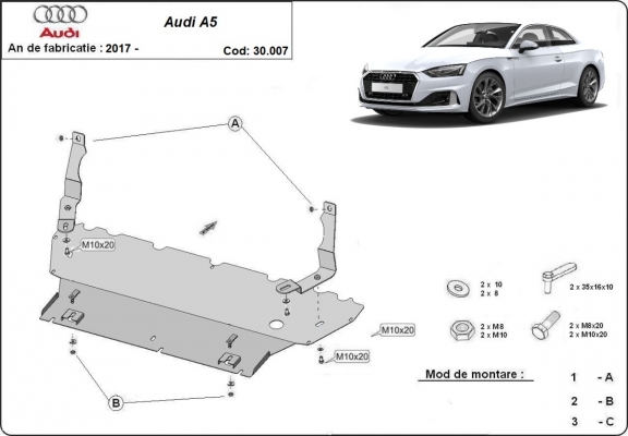 Cubre carter metalico Audi A5