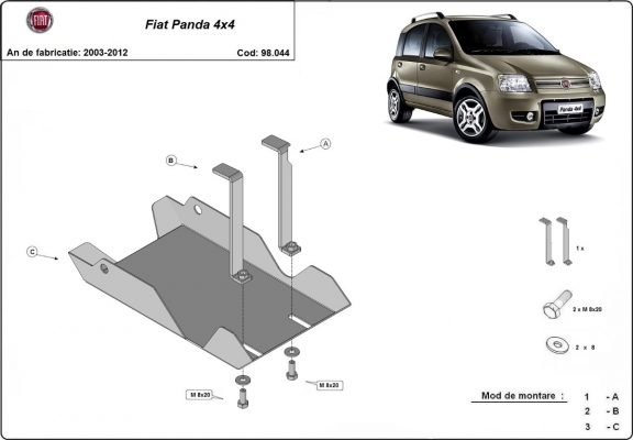 Protector del diferencial Fiat Panda 4x4