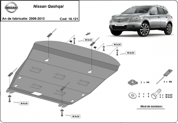 Cubre carter metalico Nissan Qashqai J10