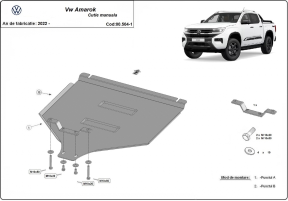 Protector de la caja de cambios Volkswagen Amarok 2 - Manual