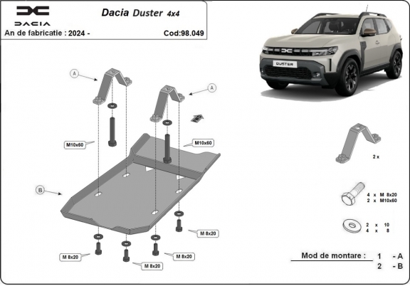 Protector del diferencial trasero Dacia Duster - 4x4
