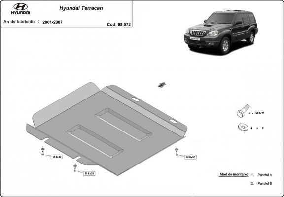 Protector de la caja de transferencia Hyundai Terracan