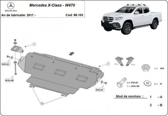 Protector del radiador Mercedes X-Class W470