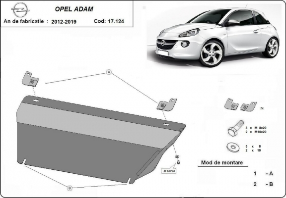 Cubre carter metalico Opel Adam