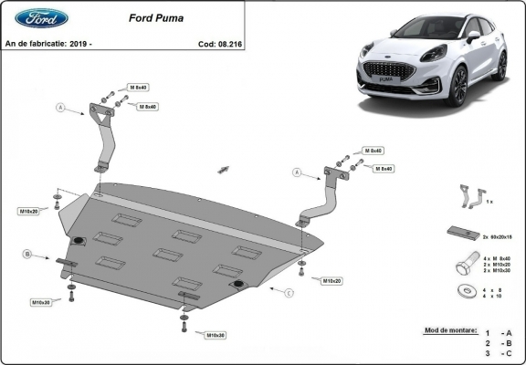 Cubre carter metalico Ford Puma
