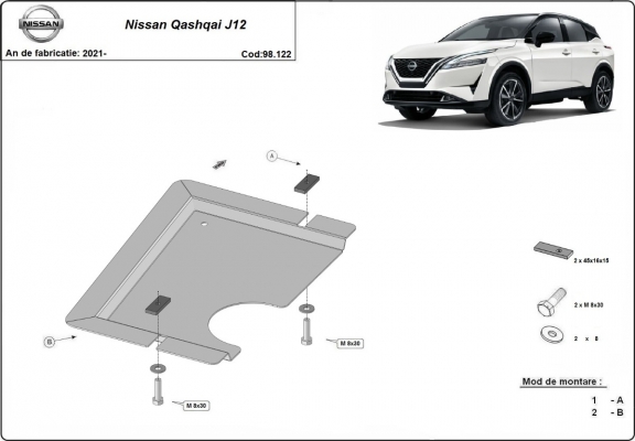 Protector del diferencial trasero Nissan Qashqai J12