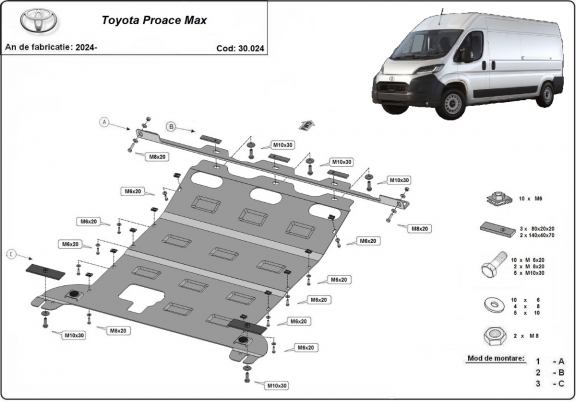 Cubre carter metalico Toyota Proace Max