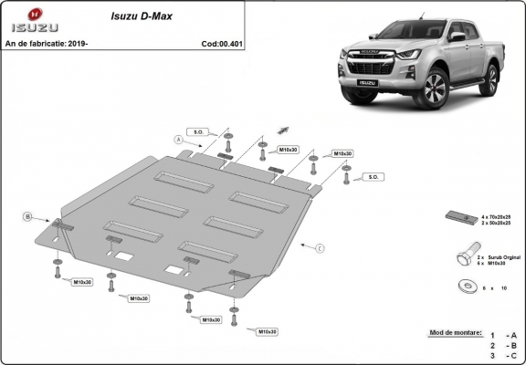 Protector de la caja de cambios Isuzu D-Max