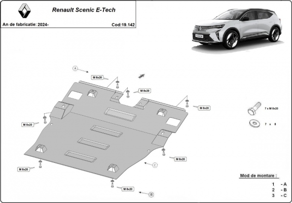 Cubre carter metalico Renault Scenic E-Tech
