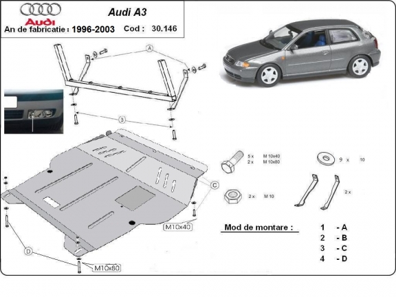 Cubre carter metalico Audi A3