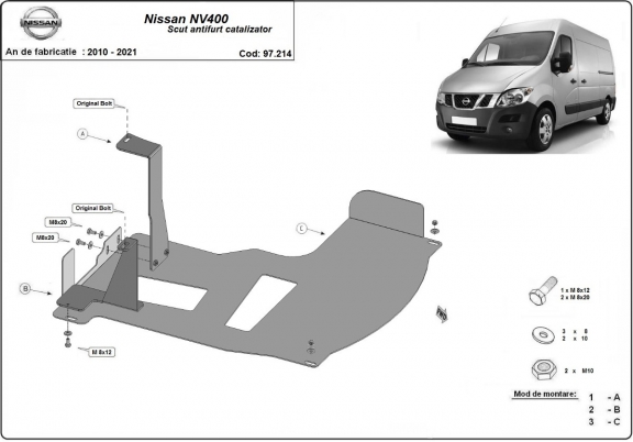 Protector del catalizador/cat lock Nissan NV400