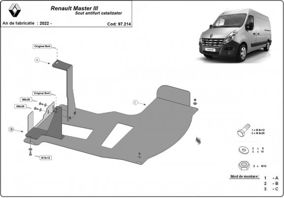 Protector del catalizador/cat lock Renault Master 3