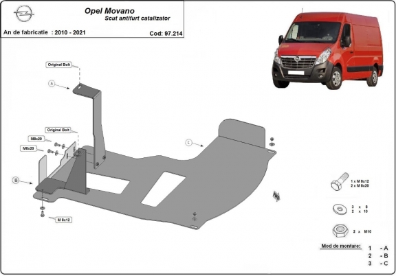 Protector del catalizador/cat lock Opel Movano B