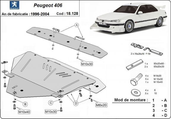 Cubre carter metalico Peugeot 406