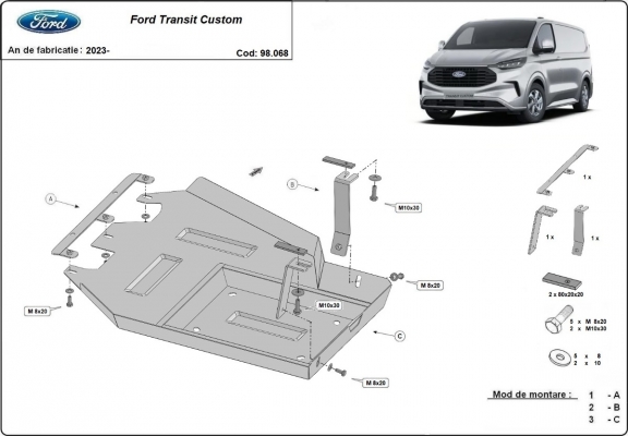 Protector del deposito AdBlue Ford Transit Custom