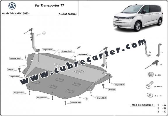 Cubre carter de acero galvanizado Volkswagen Transporter T7