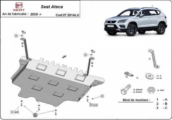 Cubre carter de aluminio Seat Ateca