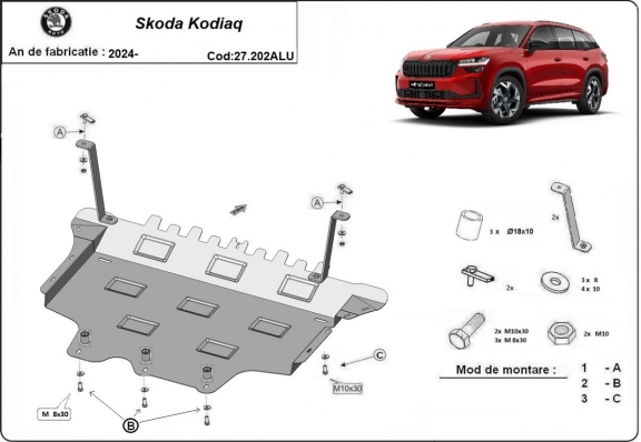 Cubre carter de aluminio Skoda Kodiaq