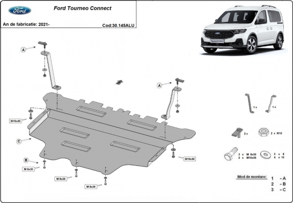 Cubre carter de aluminio Ford Tourneo Connect