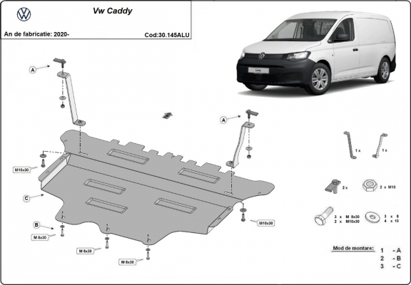 Cubre carter de aluminio VW Caddy