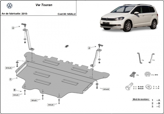 Cubre carter de aluminio VW Touran
