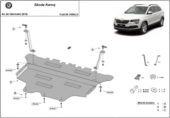 Cubre carter de aluminio Skoda Karoq