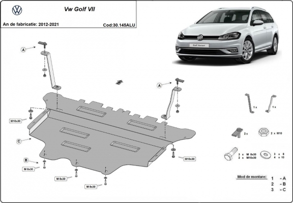 Cubre carter de aluminio VW Golf 7