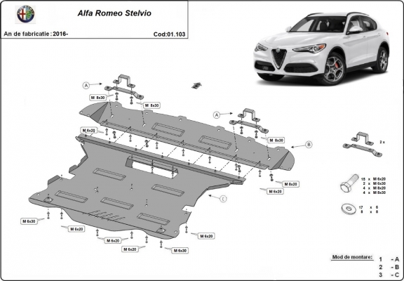 Cubre carter metalico Alfa Romeo Stelvio