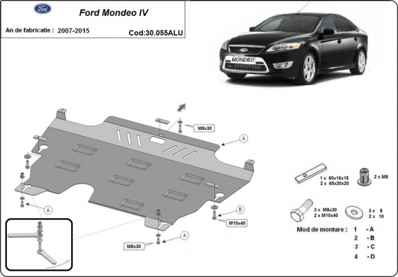 Cubre carter de aluminio Ford Mondeo 4