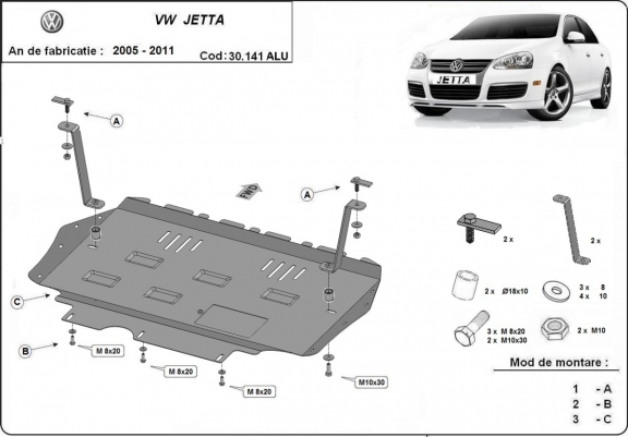 Cubre carter de aluminio VW Jetta