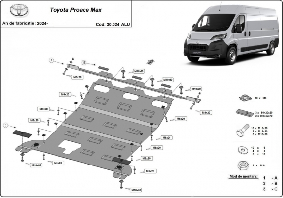 Cubre carter de aluminio Toyota Proace Max