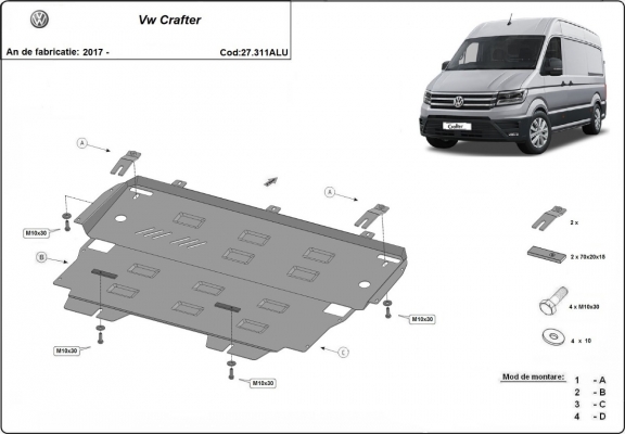 Cubre carter de aluminio Vw Crafter
