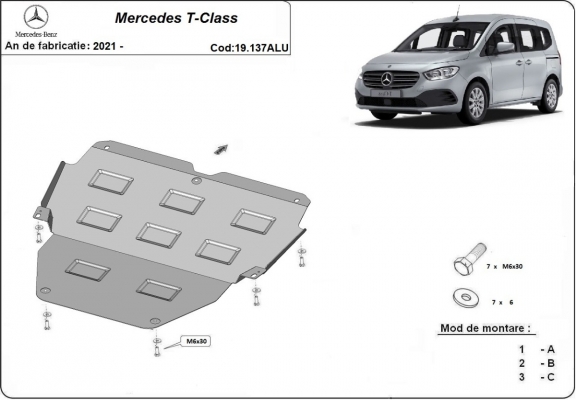 Cubre carter de aluminio Mercedes T-Class