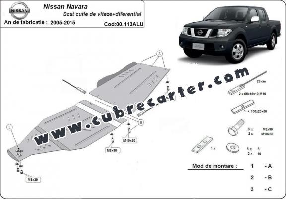 Protección aluminio del caja de cambios Nissan Navara