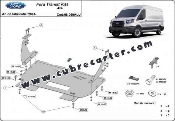 Cubre carter aluminio Ford Transit V363 4x4