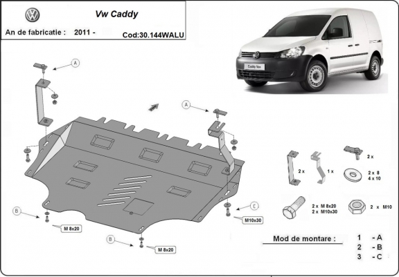 Cubre carter de aluminio VW Caddy - Webasto